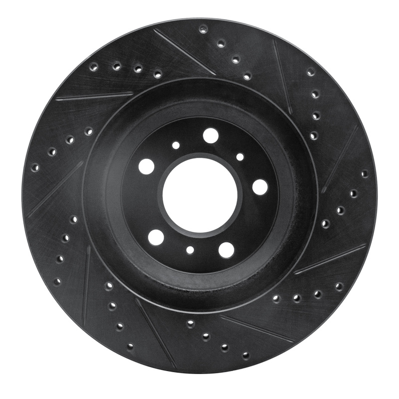 Buick Allure Brake Rotor (1) - Front Left - R1 Concepts - Drilled & Slotted - Black - `06-`16